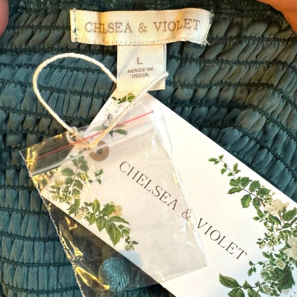 Chelsea & Violet Fall Frenzy Hunter Green Velvet Midi Dress Size Large NEW - Picture 11 of 14